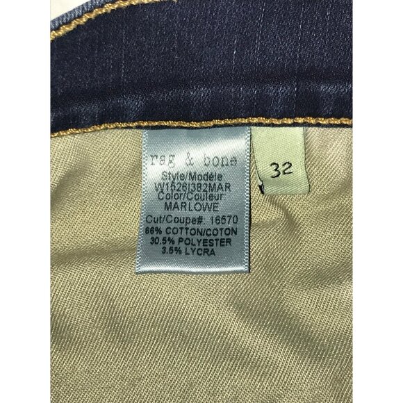 Rag & Bone Women's Marlowe Dark Blue Wash Slim Fit  Capri Jeans Size 32 - Picture 10 of 10